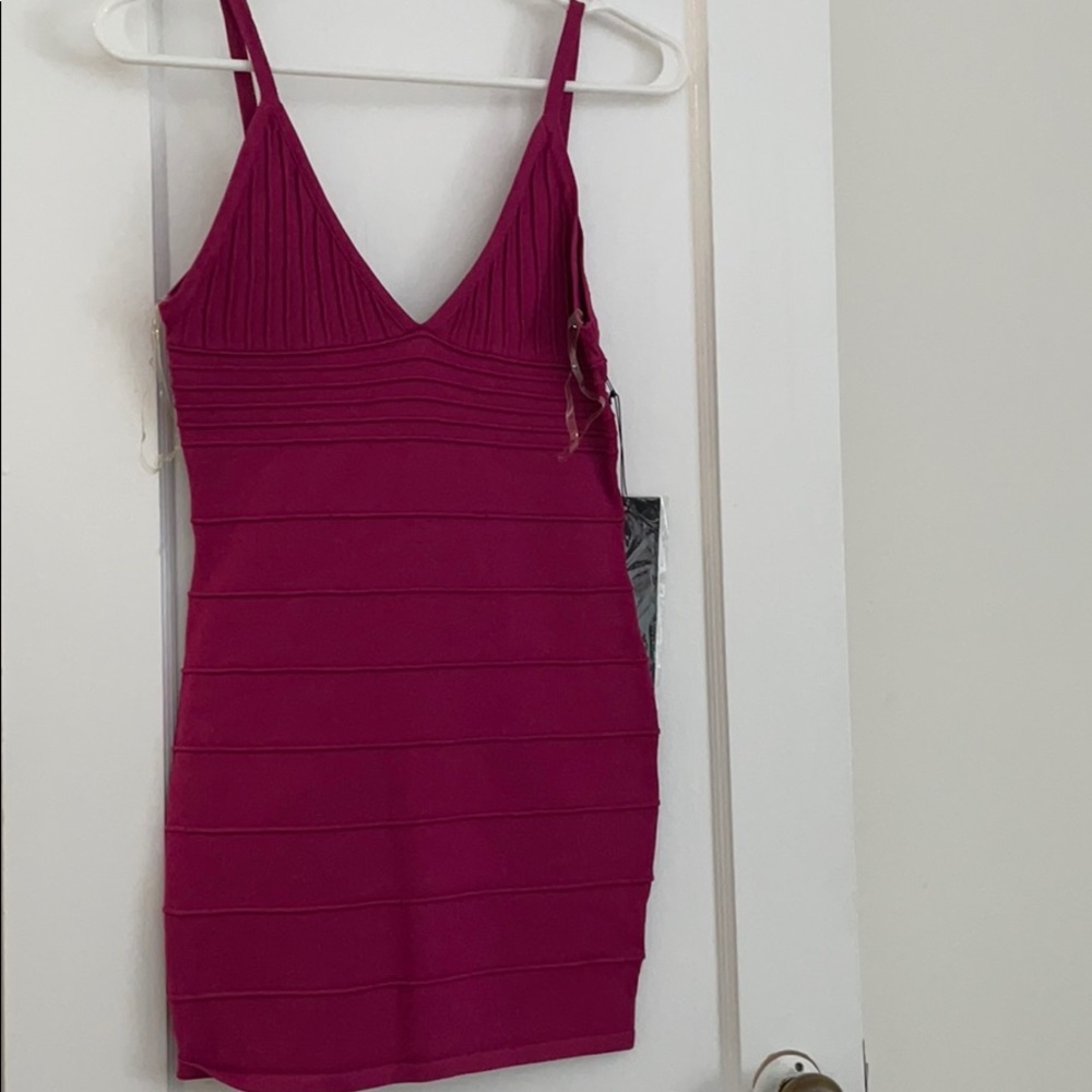 NWT PINK RIBBED BODYCON MINI DRESS